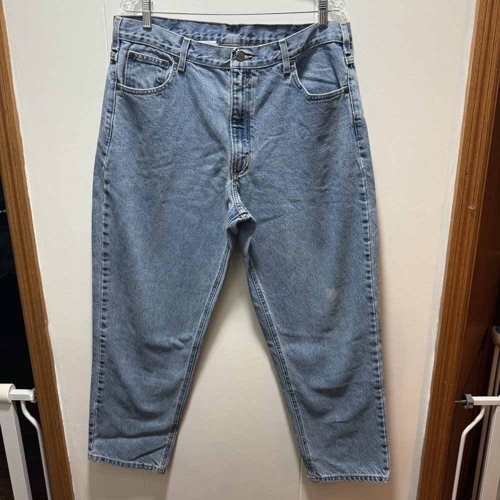 Carhartt Jeans Men's Size 38x30 Blue Denim‎ Work Pants Light Wash Relaxed Fit